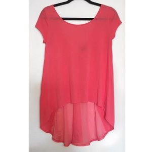 American Eagle Pink high/low tee